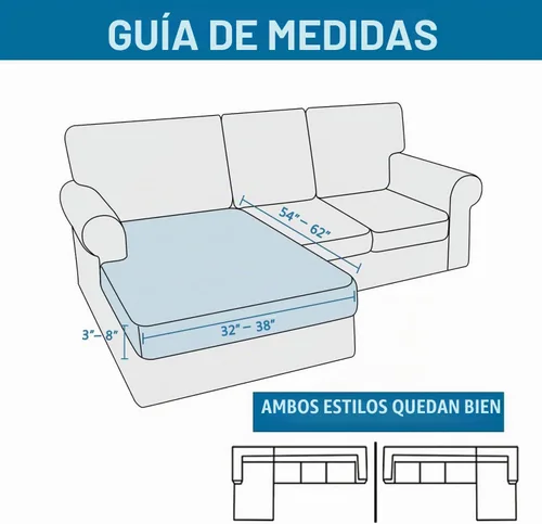 Vista 3 de H.Versailtex - Funda de sofá seccional de 1 pieza, funda deslizante para chaise con forma de L, funda de cojín separada para sofá seccional tanto