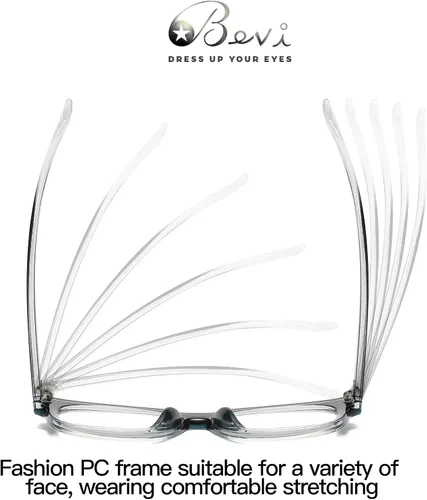 Vista 5 de Bevi Lentes de bloqueo de luz azul, elegantes anteojos de lectura para hombres y mujeres Gris (Gradient Grey)