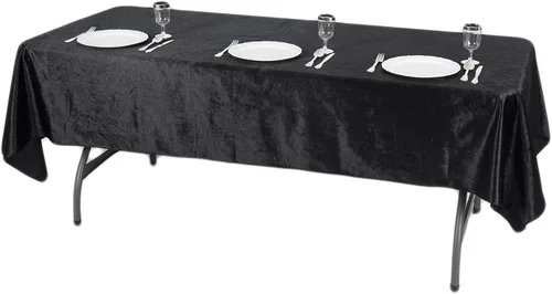Vista 7 de Efavormart - Mantel rectangular de terciopelo negro prémium de 60 x 102 pulgadas para eventos de fiesta de boda