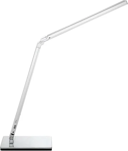 Vista 9 de 360 Lighting Jett - Lámpara de mesa moderna de escritorio de 16 1/2 pulgadas de alto con puerto de carga USB y luz nocturna LED de aluminio plateado