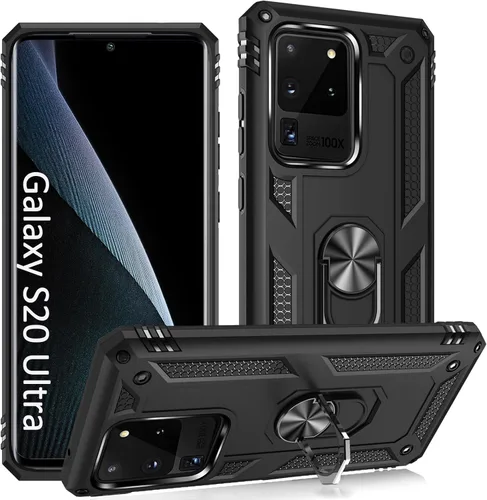 Vista 9 de ADDIT Funda S20 para Samsung Galaxy S20 de 6.1 pulgadas, con anillo de soporte, soporte ajustable, grado militar, protección resistente, a prueba