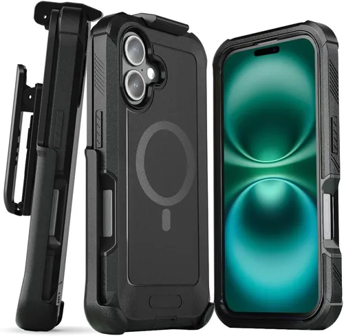 Vista 23 de MOTIVE Funda diseñada para iPhone 15 con clip para cinturón, funda magnética compatible con Magsafe, resistente y protección de grado militar