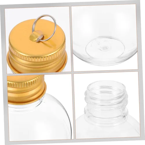 Vista 9 de BESTonZON 10 bolas de alcohol de Navidad, bombillas de botella de 1.7 fl oz con forma de adornos de Navidad de plástico transparente, colgante