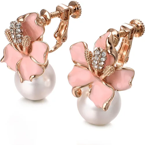Vista 3 de Yoursfs Aretes de clip para mujer, aretes de clip chapados en oro de 18 quilates, sin perforar