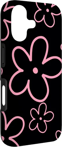 Vista 3 de Pink Black Flower Retro Modern Boho Floral Aesthetics Case for iPhone 17