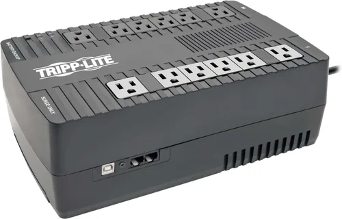 Vista 12 de Tripp Lite Serie UPS conectado a la nube de 750 VA de respaldo y protector de sobretensiones, gestión remota y monitoreo, 450 W, 12 tomas, AVR, UPS