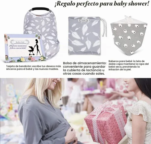 Vista 6 de Funda de lactancia para bebé y poncho de lactancia, cubierta multiusos para toldo de asiento de automóvil, cubierta de carrito de compras, cubierta
