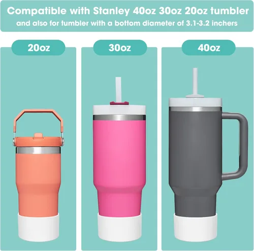 Vista 2 de Airboat Actualización 2 Piezas Protector de Silicona Boot Bumper para Stanley Quencher Adventure 40oz 30oz IceFlow 20oz 30oz Vaso Térmico, Funda