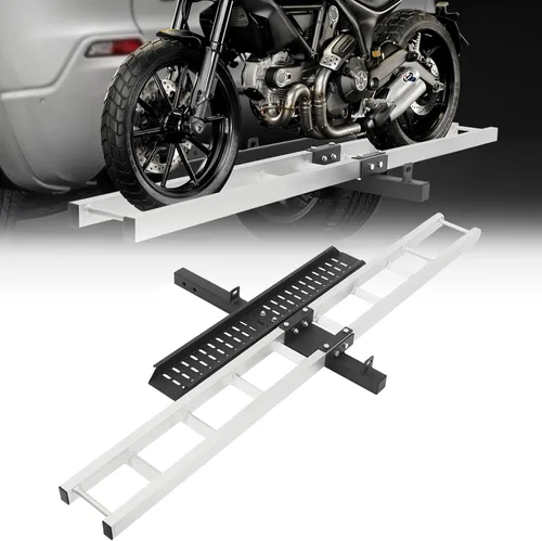 Vista 11 de Portador de motocicleta de 400 libras, soporte de aluminio para motocicleta con rampa de carga para motocicletas de cross, motocicleta