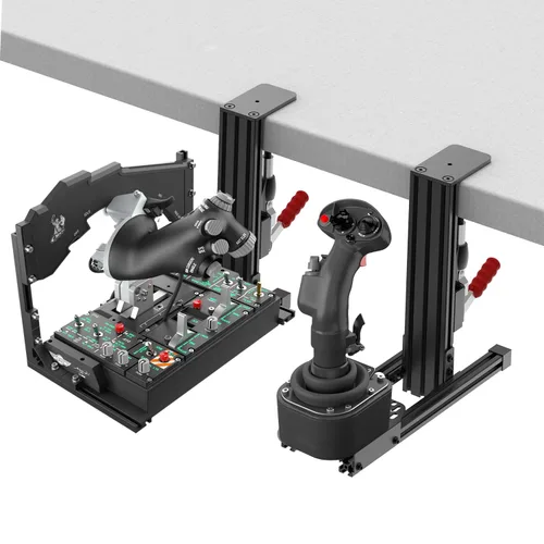 Vista 7 de 2 Set The Desk Mount for The Flight Sim Game Joystick, Throttle and Hotas Systems Compatible with Logitech X56, X52, X52 Pro, Thrustmaster T-Flight