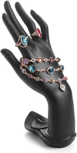 Vista 3 de ZSEDP - Brazalete de mano para reloj, organizador de joyas, modelo de mano, suministros de arte, joyería, pulsera y anillo