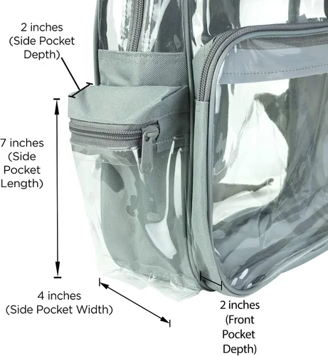 Vista 19 de DALIX Bolsas de mochila transparentes de plástico liso dorado