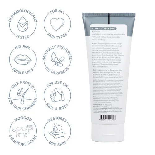 Vista 2 de MooGoo Skin Milk Udder Cream - Hidratante ligero para pieles sensibles, secas e irritadas, cara y cuerpo, todas las edades, incluidos bebés, 7 onzas
