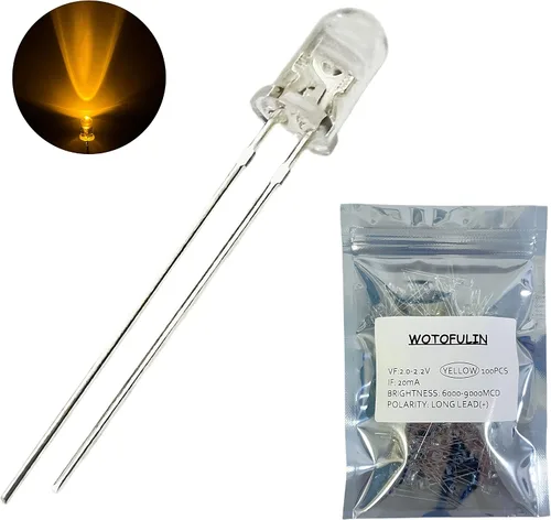 Vista 8 de 0.197 in rojo LED diodo luces 100pcs DC 2V 20mA lente clara redonda componentes electrónicos diodos emisores de luz bombillas LED