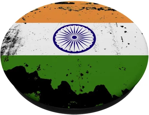 Vista 2 de PopGrip intercambiable con la bandera india vintage de la India