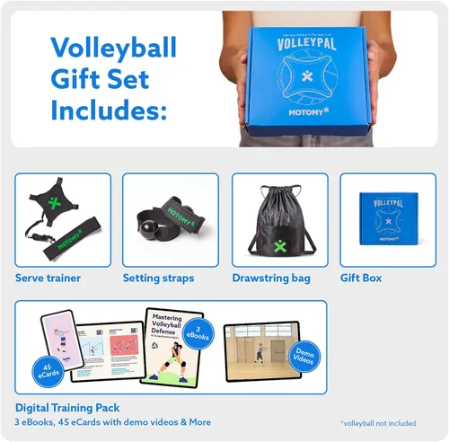 Vista 2 de Ayuda para equipo de entrenamiento de voleibol MOTOMY™ ‘VolleyPal’ – Entrenador de rebote en solitario para saque, picar, establecer y pasar; Equipo