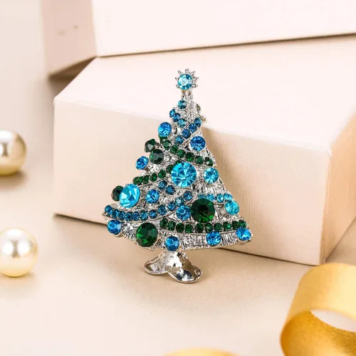 Vista 3 de EVER FAITH Streamer Star - Broche para árbol de Navidad, cristal austriaco, Cristal