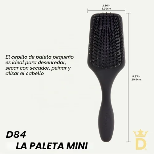 Vista 2 de Denman Mini cepillo de pelo con cojín de paleta para secar con soplado, desenredar y viajar sobre la marcha, estilo cómodo, alisado y alisado