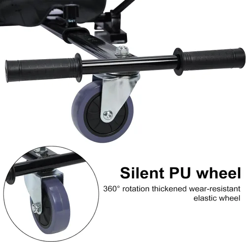Vista 3 de Accesorio de asiento Hoverboard de capacidad de 265 libras, 27 a 39 pulgadas de longitud ajustable, accesorio de Go Kart con asiento cómodo