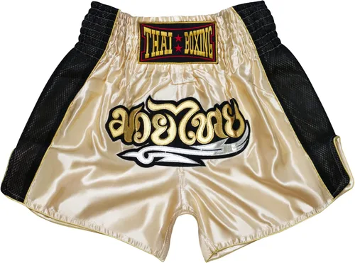Vista 2 de SIAMKICK Pantalones cortos de Muay Thai para niños (4 años a 10 años), boxeo, kickboxing, artes marciales mixtas para niños y niñas