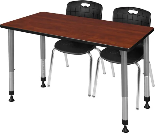 Vista 15 de Regency Kee - Juego de mesa de aula ajustable en altura con dos sillas Andy de 18 pulgadas, 60 x 30 pulgadas, cereza/negro Cerezo/Negro