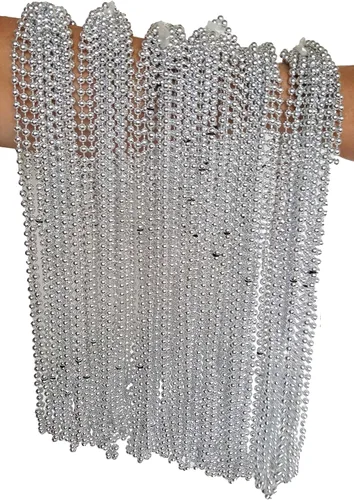 Vista 3 de Collares metálicos festivos con cuentas