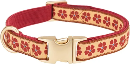 Vista 26 de Collar de algodón suave para perro con hebilla de metal, ajustable, resistente, cómodo, collares de pana para perros pequeños, medianos y grandes