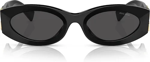 Vista 4 de Miu Miu Gafas de sol para mujer, montura negra, lentes gris oscuro, 2.126 in