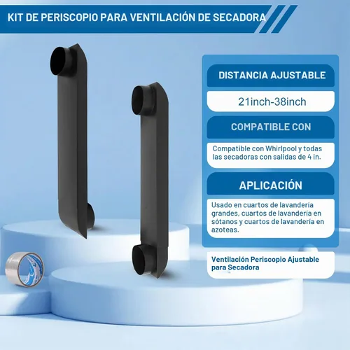 Vista 4 de Periscope - Ventilación de secadora ajustable de 21-38 pulgadas, acero