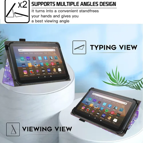Vista 2 de Funda universal para tablet Android de 7 y 8 pulgadas, delgada, plegable, para todas las tabletas con pantalla táctil de 7 a 8.5 pulgadas
