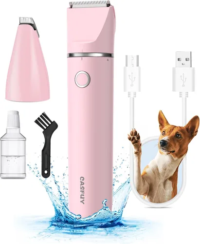Vista 11 de Casfuy - Cortador de pelo inalámbrico para patas de perro, cortaúñas de ruido bajo para perros pequeños con cuchillas dobles, USB recargable Negro