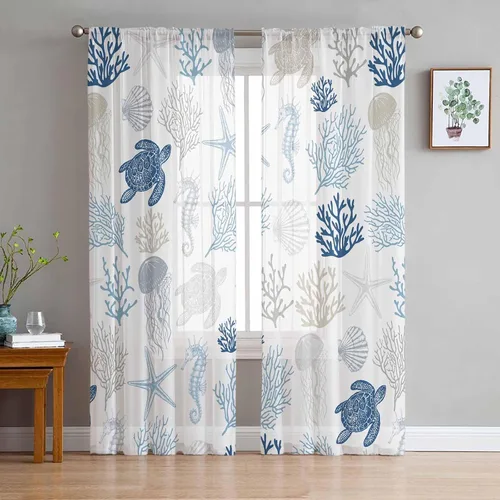 Vista 14 de Juego de paneles de cortinas de girasol, cortinas de gasa para cocina, cortinas de gasa de privacidad para sala de estar, dormitorio, decoración