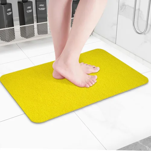 Vista 50 de Hargiis - Tapete antideslizante de secado rápido para tina y ducha, tapete exfoliante para pies, para baño, cocina u hotel, beige, 24 x 16 pulgadas