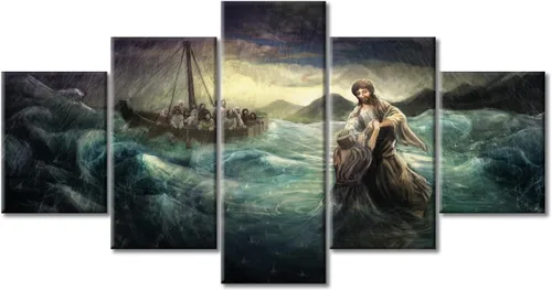 Vista 11 de TUMOVO Decoración de pared de iglesia cristiana de 3 paneles, imágenes de la resurrección de Jesús para sala de estar, dormitorio, cocina