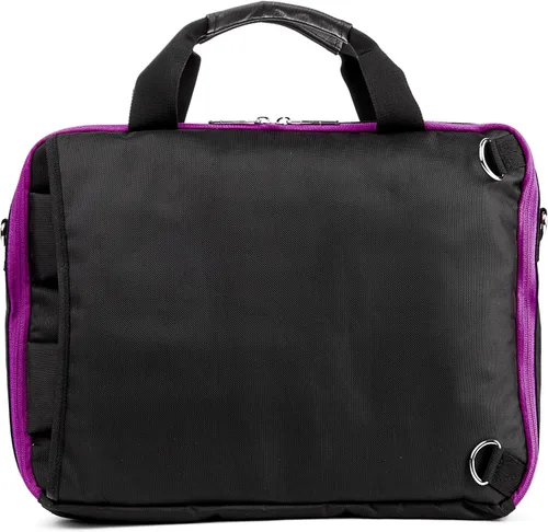 Vista 4 de Vangoddy El Prado 3 en 1 10" 12" Mochila bandolera para portátil (morado negro)