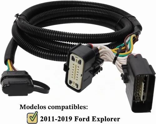 Vista 2 de Oyviny Arnés de cableado de remolque personalizado de 4 vías para Ford Explorer 2011-2019, cableado de luz de remolque Plug and Play de cobre puro