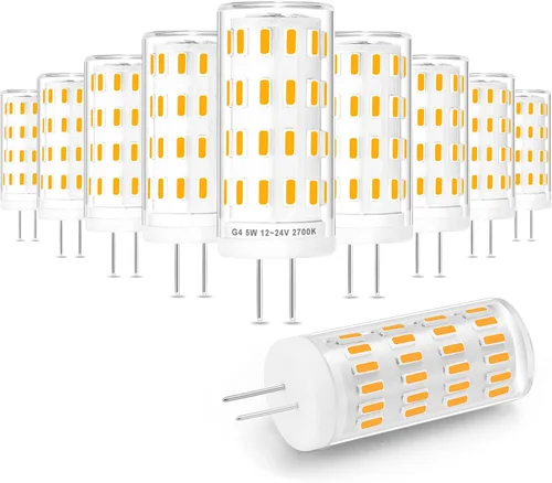 Vista 9 de Ziomitus - Bombillas LED G4 10W-20W T3 Halógenas 12V para Paisajismo de Reemplazo, Base JC de Bi-Pin G4 1.5W AC/DC 12V para RV, Luz de Clóset