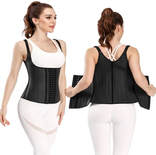Vista 6 de Entrenador de cintura de látex para mujer, corsé de entrenamiento deportivo bajo el busto, faja moldeadora de reloj de arena