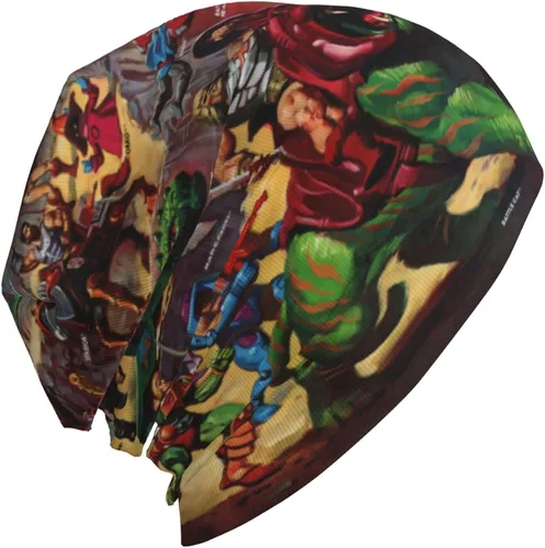 Vista 4 de Pobecan He-Man and The Masters Anime of The Universe - Gorro de punto de anime para hombres, mujeres, adolescentes, color negro, Negro