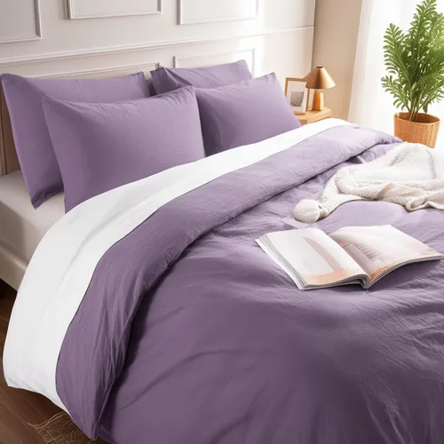 Vista 271 de NEXHOME PRO Funda de edredón Twin XL 100% algodón lavado, transpirable, duradera, texturizada, similar al lino, juego de ropa de cama para el hogar
