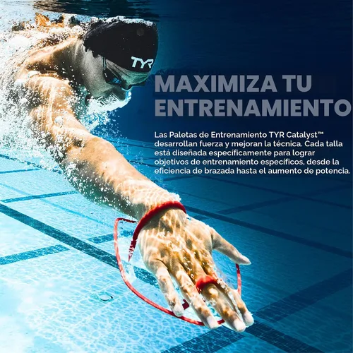 Vista 3 de TYR Catalyst Stroke Swim Paddles - Competitive Swimming Technique Equipment