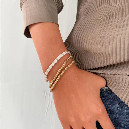 Vista 5 de 2 pulseras de hematita Badu para mujer, pulseras elásticas, pulsera de promesa para parejas, pulseras multicolor