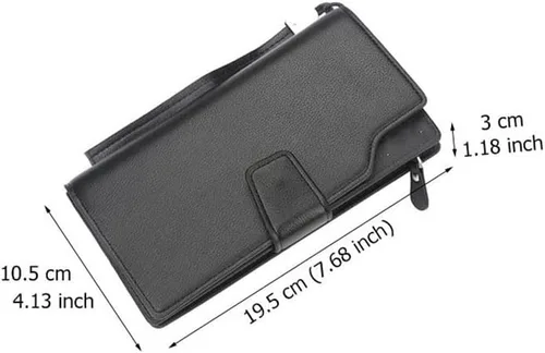 Vista 2 de Billetera para hombre cartera larga para hombre cartera de piel sintética con cremallera cartera para hombre monedero color A tamaño talla única