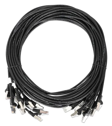 Vista 6 de Intellinet - Cable Ethernet Cat8.1 Slim U/FTP RJ45, paquete de 10 unidades Negro