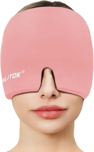 Vista 12 de EXQUISLIFE Gorra de Alivio para Migraña y Dolor de Cabeza, Envoltura de Hielo en Gel, Terapia de Calor y Frío, Máscara para los Ojos para Alivio