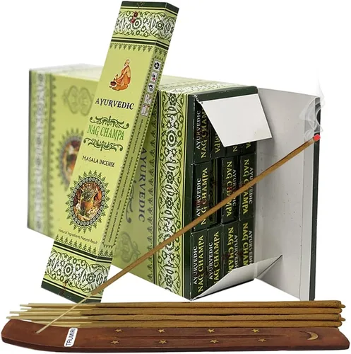 Vista 8 de Dragons Blood Inciense Sticks and Holder Bundle Ayurvedic Hand Made Insence Insence