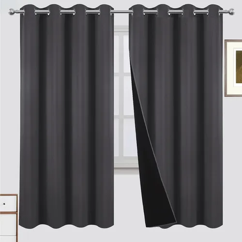 Vista 64 de LEMOMO Cortinas 100% opacas de 38 x 54 pulgadas, 2 paneles de oscurecimiento con aislamiento térmico para dormitorio