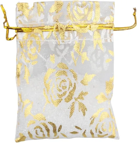 Vista 25 de QIANHAILIZZ Paquete de 100 bolsas de regalo de organza con forma de corazón de flores de 2.8 x 3.5 pulgadas, bolsa de regalo para dulces, bolsa