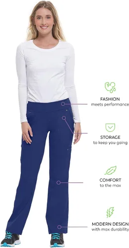 Vista 6 de Healing Hands Purple Label - Pantalón Tori para mujer - Cinco bolsillos pantalón tipo Cargo uniforme de hospital
