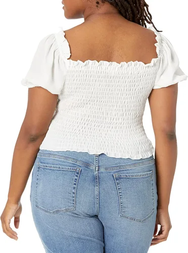 Vista 2 de Wild Meadow Top fruncido de manga abombada para mujer